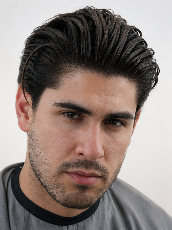 Slick back opaco moderno con undercut