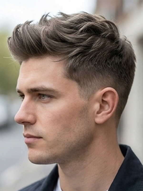 Quiff biondo con volume sul davanti