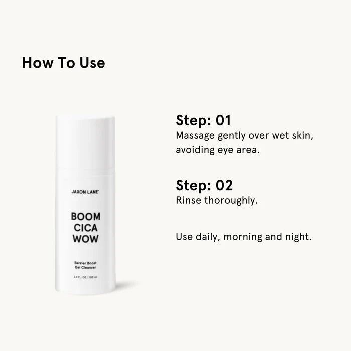 Boom Cica Wow – Barrier Boost Gel Cleanser gebruik