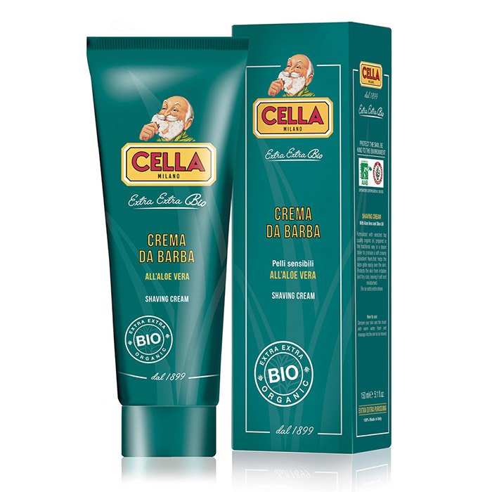 Cella Milano Crema da Barba Biologica in Tubetto – Aloe Vera