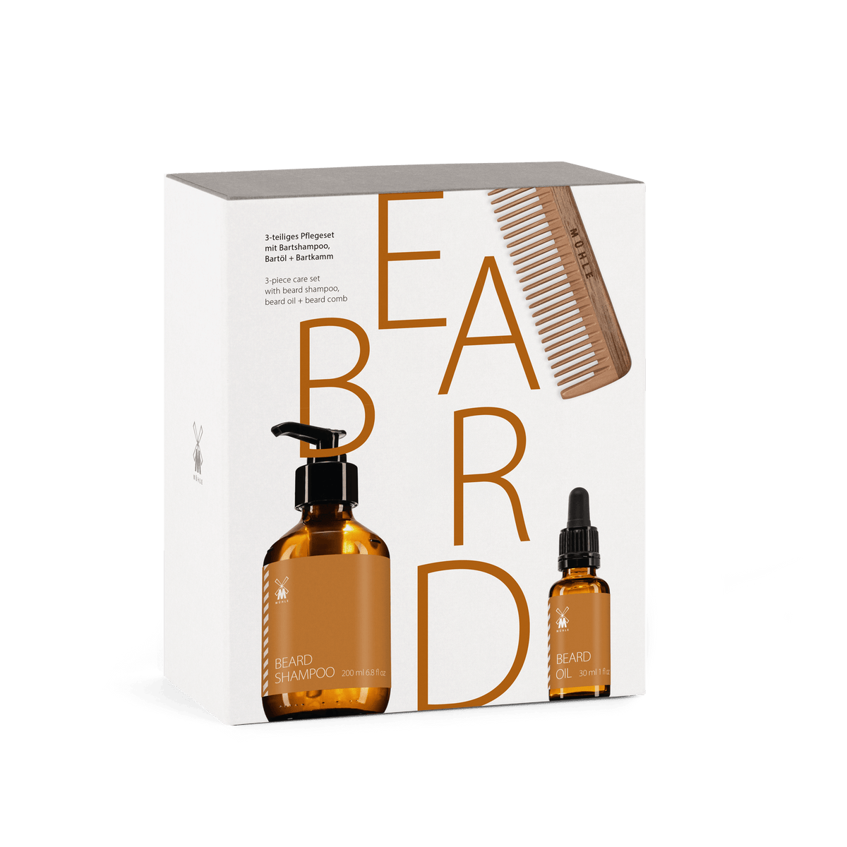 Set per la cura della barba, 4 pezzi, Rowan & Walnut, Vegano