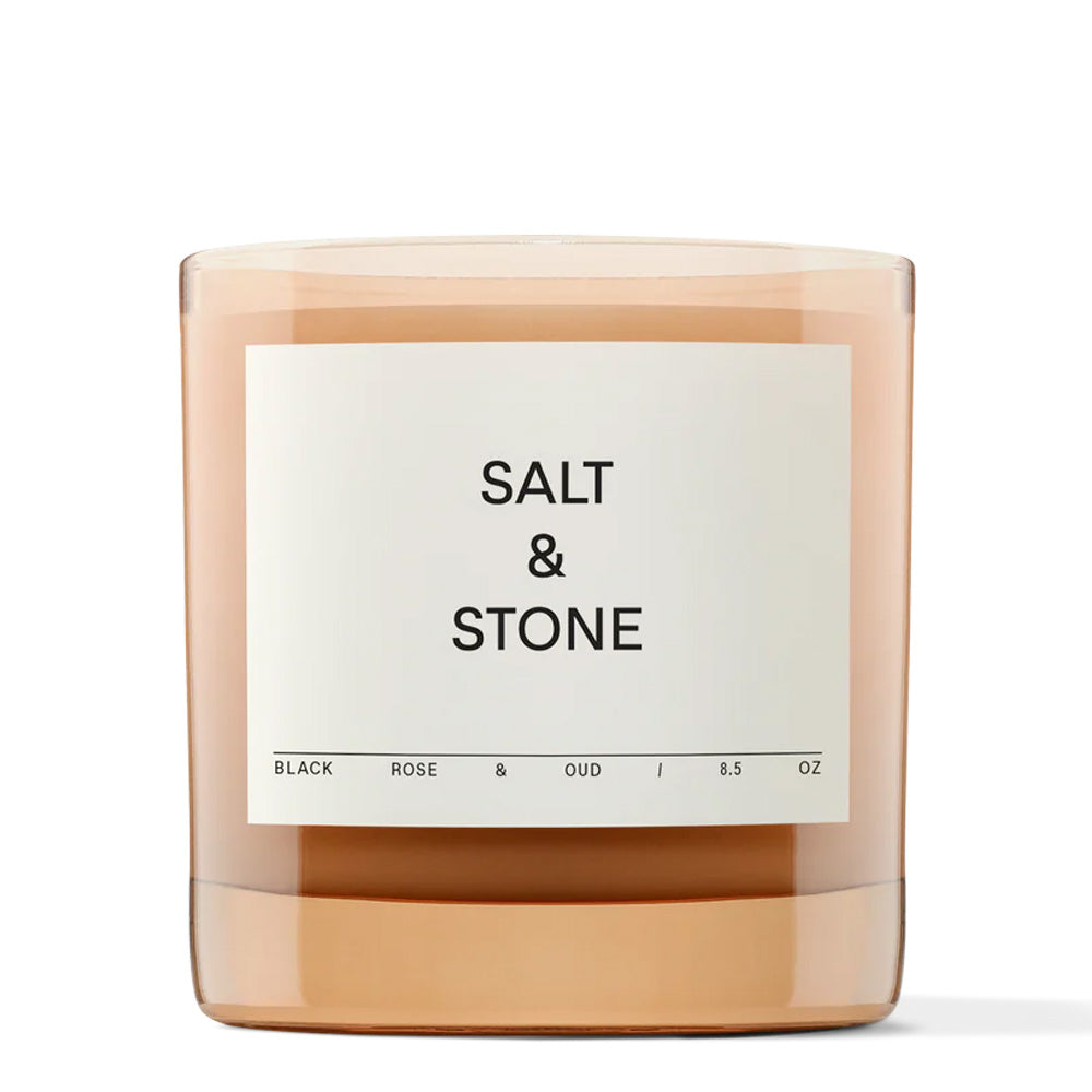 Salt & Stone Scented Candle – Black Rose & Oud