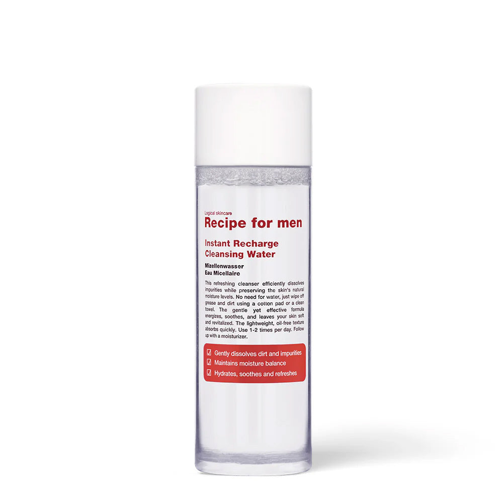 Recipe for Men Acqua micellare detergente a ricarica istantanea