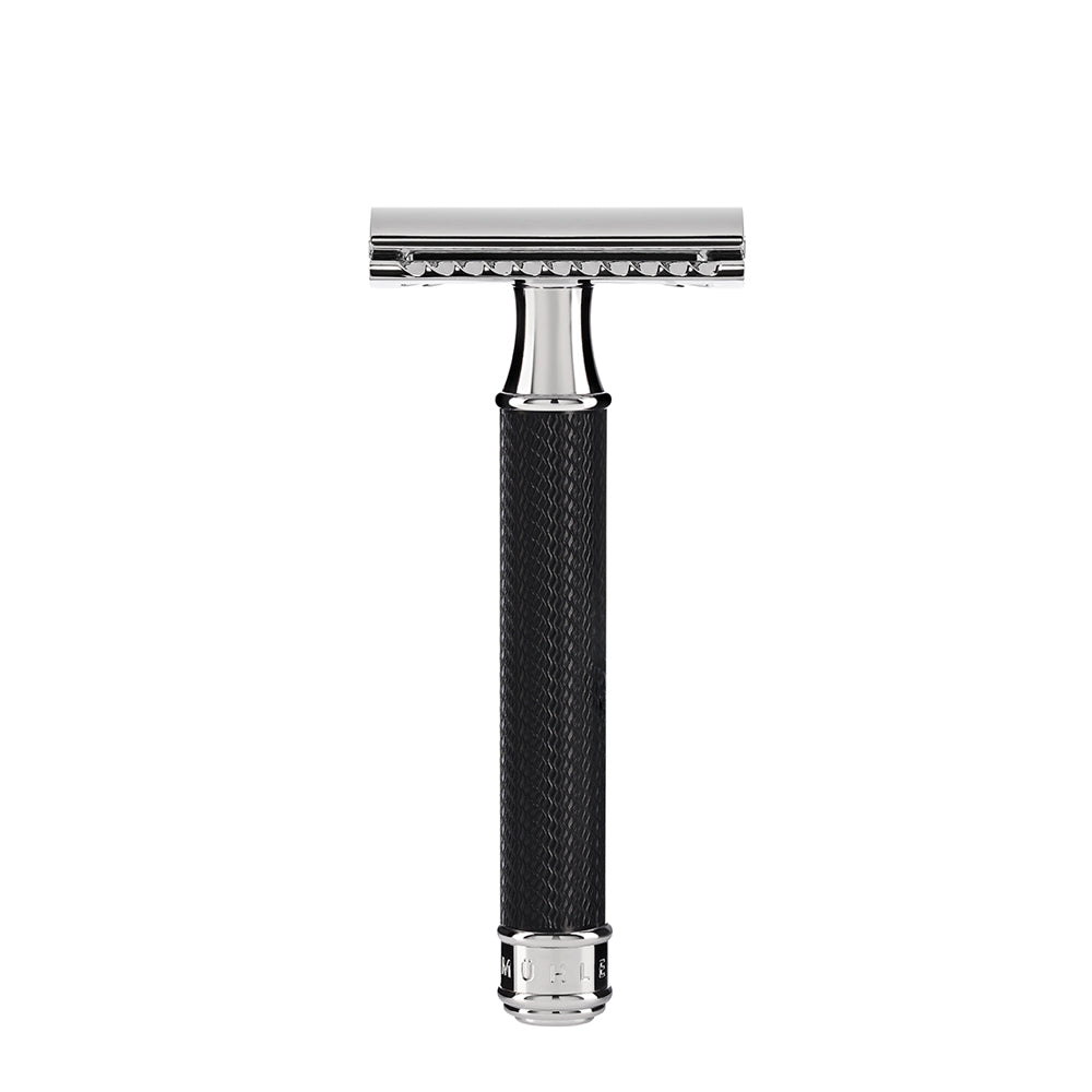 Set da barba tradizionale - Rasoio di sicurezza - Silvertip - Nero