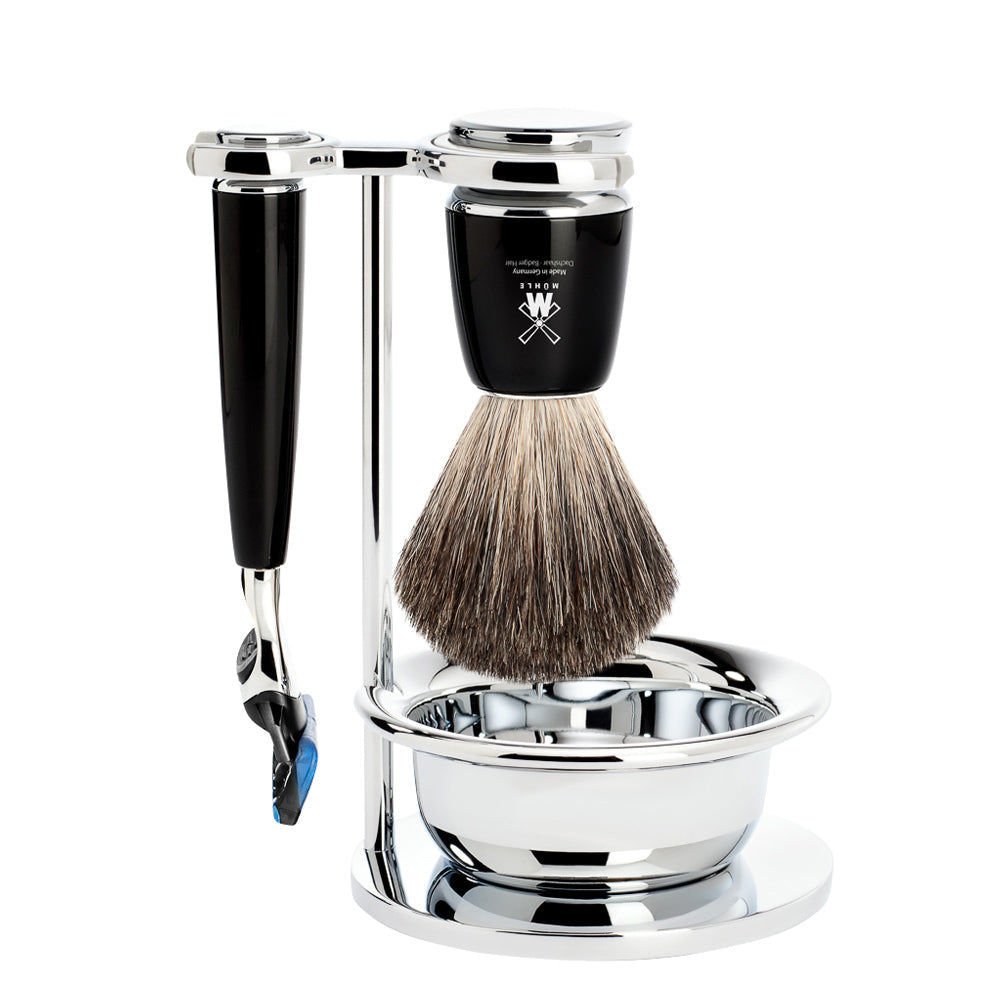 Mühle Set da barba Rytmo Fusion 4 pezzi – Nero