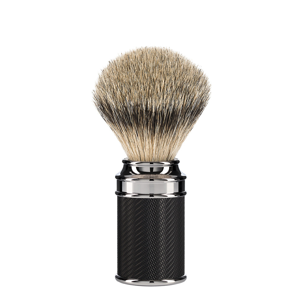 Set da barba tradizionale - Rasoio di sicurezza - Silvertip - Nero