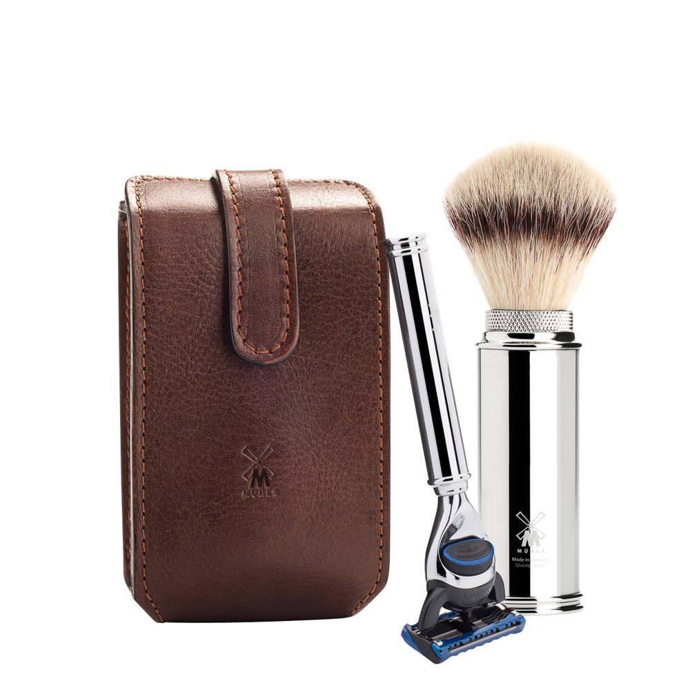 Set da barba marrone