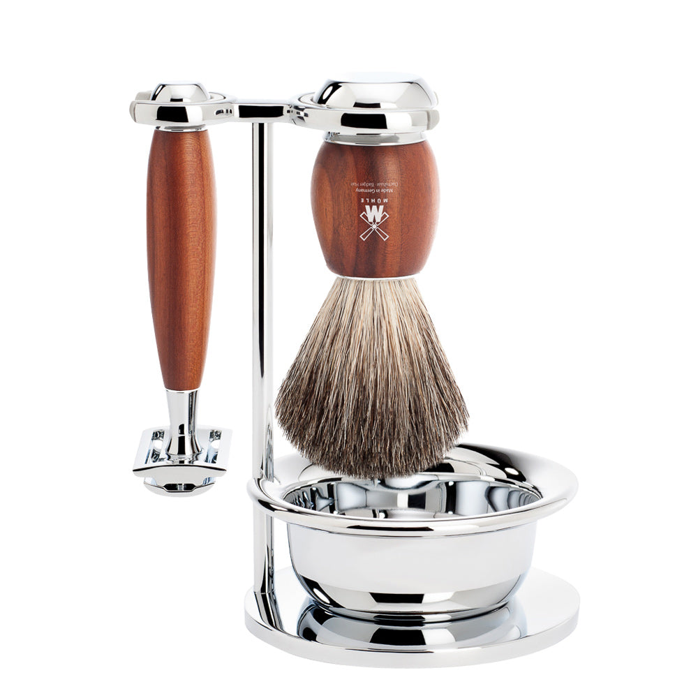 Set da barba Vivo 4 pezzi - Legno di prugna
