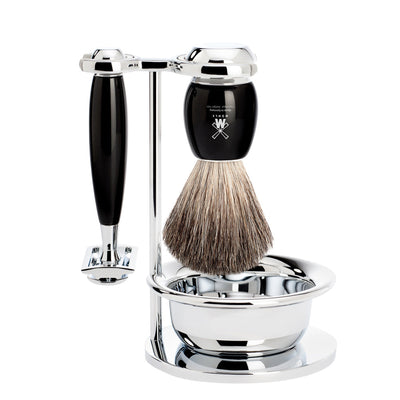 Immagine di Vivo Safety Razor Set da barba 4 pezzi - Nero