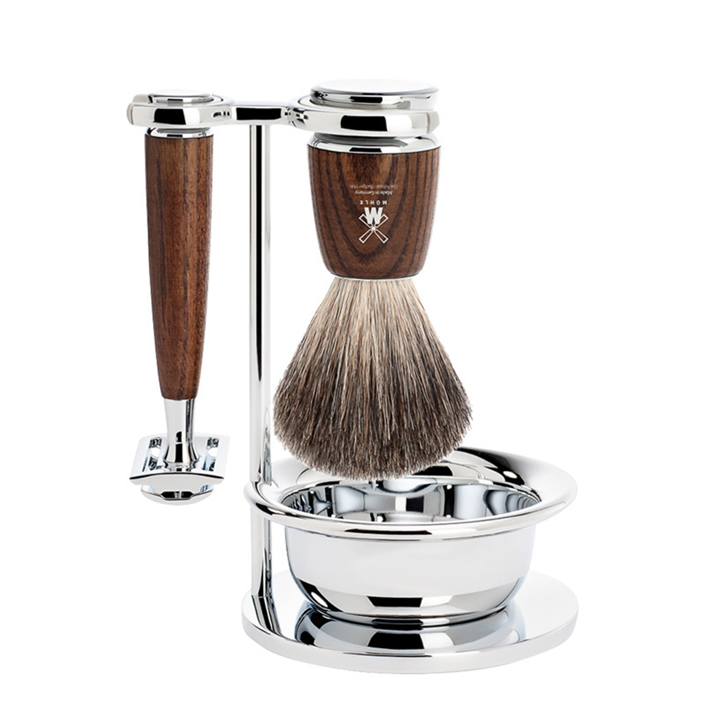 Mühle Rytmo Safety Razor Set da barba 4 pezzi – Legno di Frassino