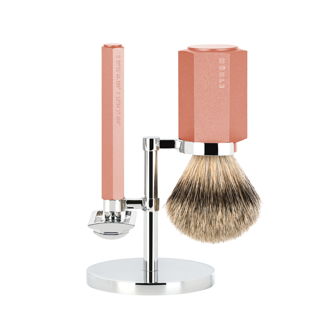 Set da barba Hexagon Sunrise con pennello da barba in tasso Silvertip