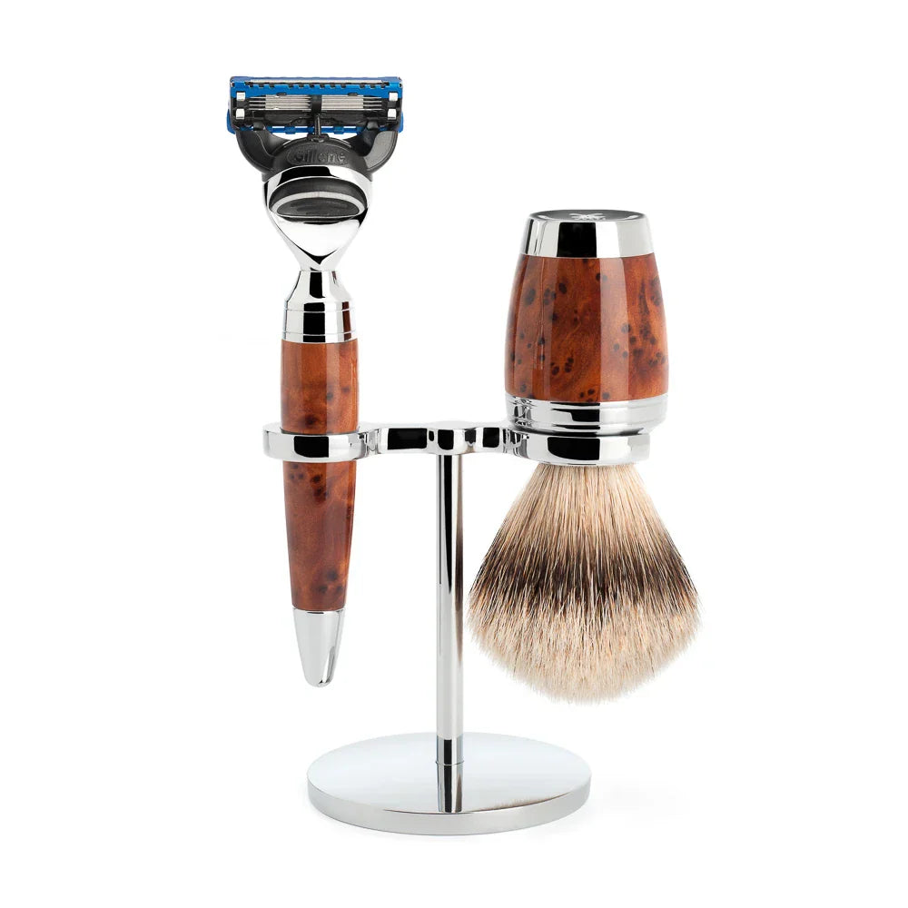 Mühle Set da barba 3 pezzi Stylo - Legno di Tuia