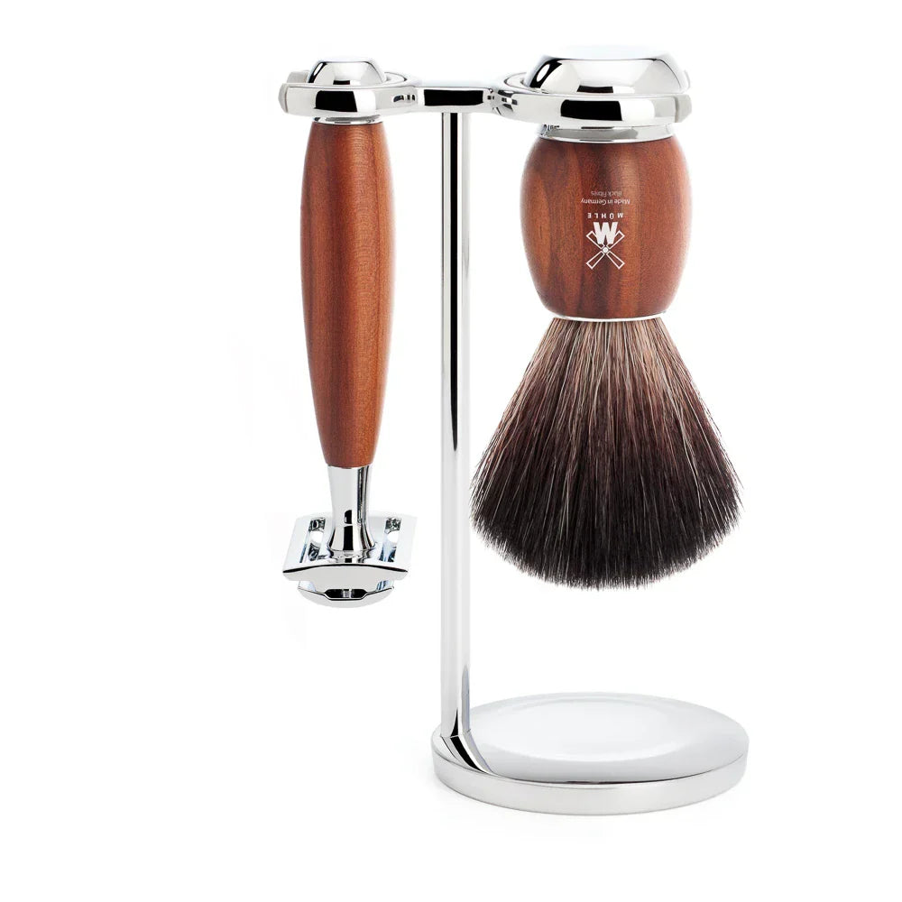 Set da barba Vivo 3 pezzi - Legno di prugna