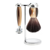 Set da barba Vivo 3 pezzi - Corno Marrone
