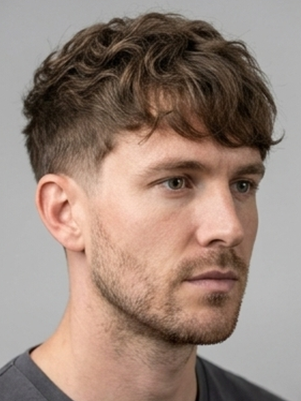 French crop con barba su un uomo sulla trentina