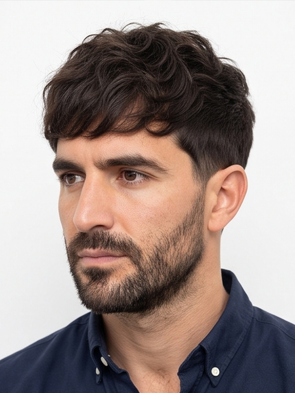 Textured crop su un uomo con capelli più sottili, dall'effetto pieno