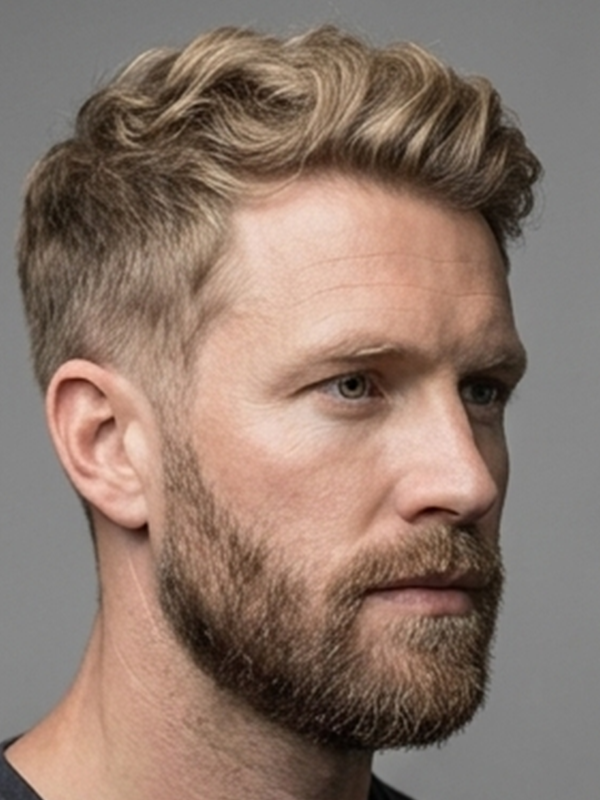 Crew cut Ivy League con riga laterale