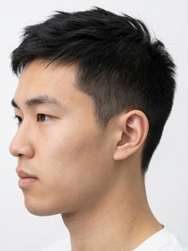 Crew cut con barba folta su un uomo sulla quarantina