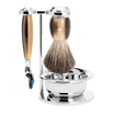 Set da barba Vivo 4 pezzi - Corno Marrone