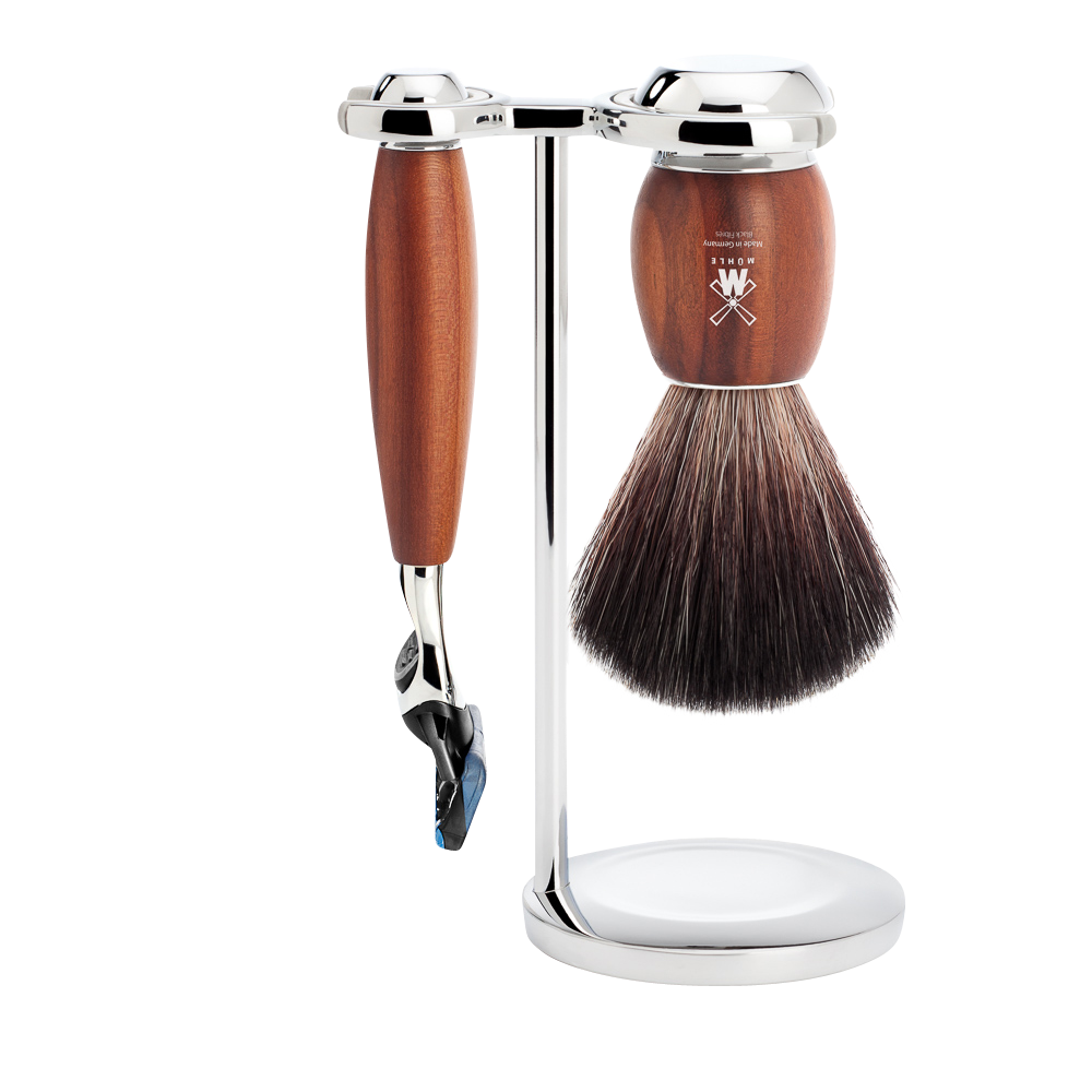 Set da barba Vivo 3 pezzi - Legno di prugna