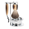 Set da barba Vivo 4 pezzi - Corno Marrone