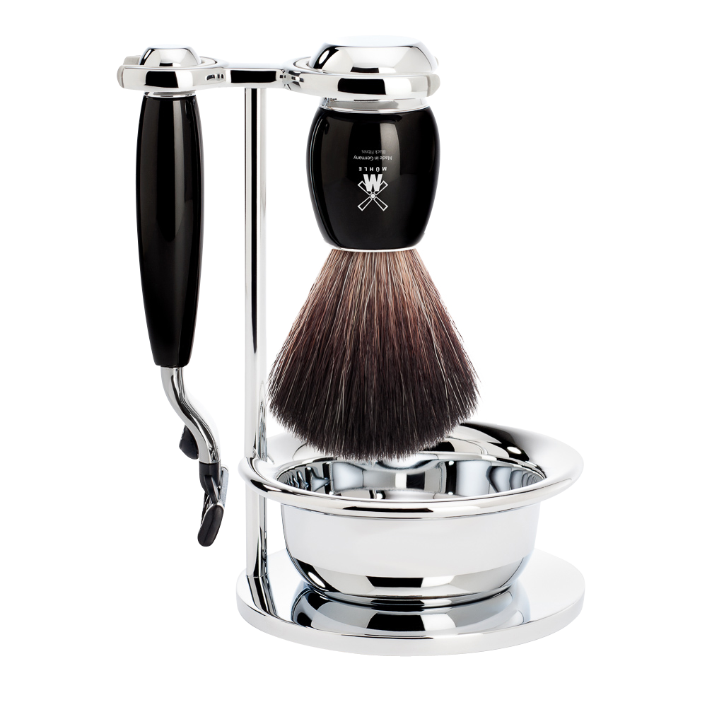 Mühle Vivo Set da barba Mach3 4 pezzi - Nero