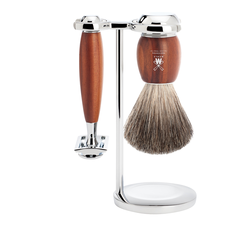 Set da barba Vivo 3 pezzi - Legno di prugna