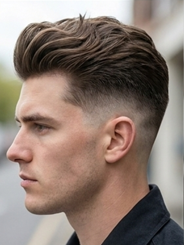 Quiff con barba su un uomo sulla trentina