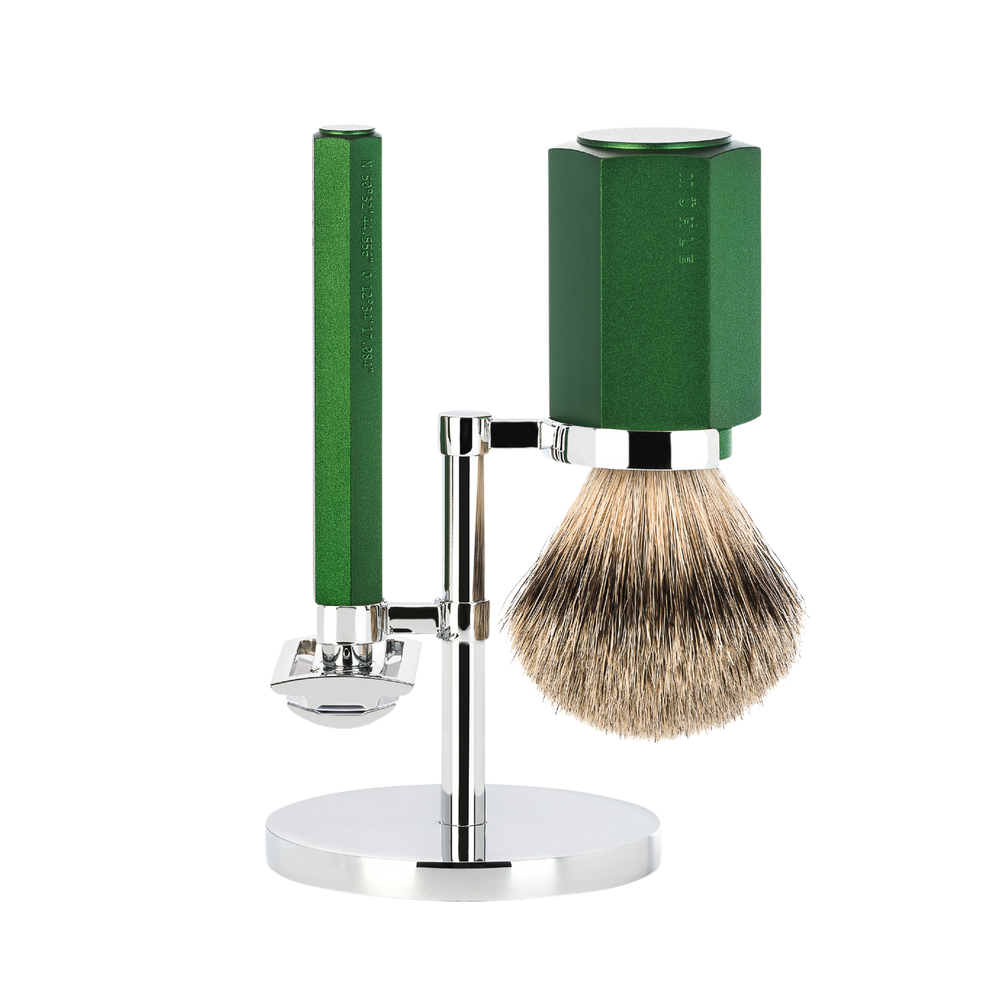 Mühle Set da barba Hexagon - Forest - Saf.Razor - Dashaar