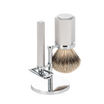Set da barba Hexagon - Grigio Argento - Rasoio di Sicurezza - Dashaar