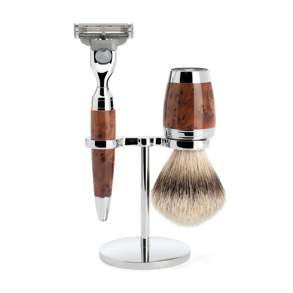 Mühle Set da barba 3 pezzi Stylo - Legno di Tuia