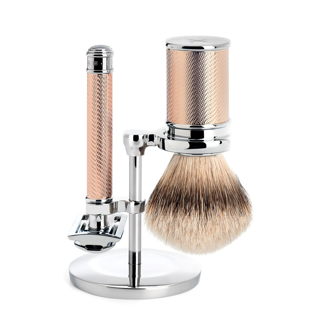 Mühle Set da barba Tradizionale – Safety Razor – Oro Rosa