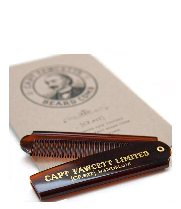 Captain Fawcett Pettine da barba tascabile pieghevole