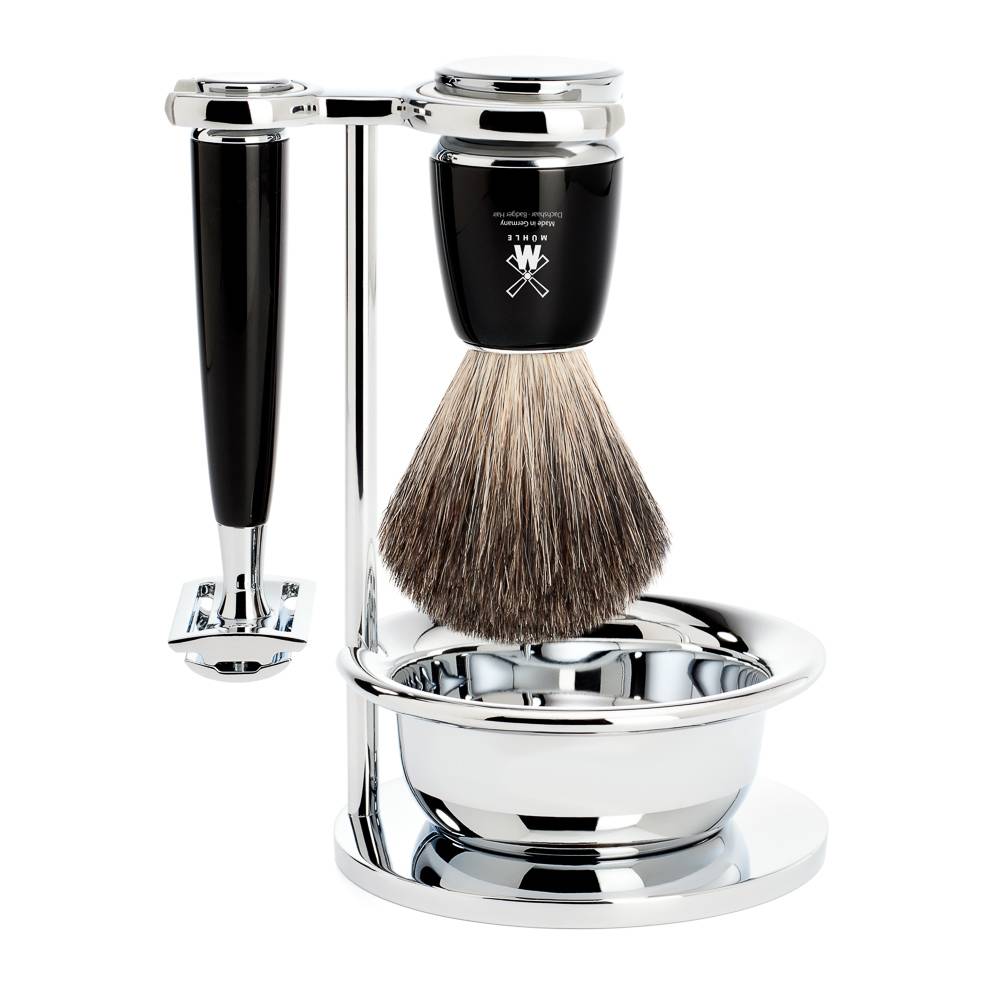Mühle Rytmo Set da barba Safety Razor 4 pezzi – Nero