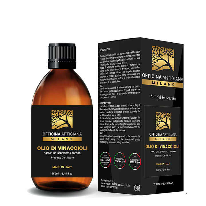 Officina Artigiana Milano Olio di semi d'uva certificato 100% puro
