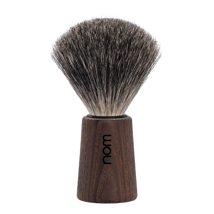 NOM Pennello da barba Theo – Legno di Frassino Scuro – Pure Badger